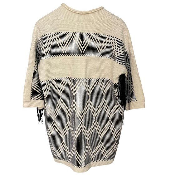 Womens Open Cardigan Sweater Size Large 3/4 Sleeve Western Cowgirl Fringe Boho - Picture 2 of 7